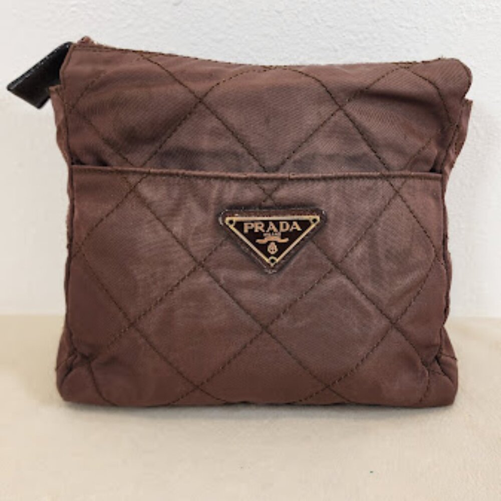 Prada Nylon Pouch. Formerly shoulder bag but straps were cut off.